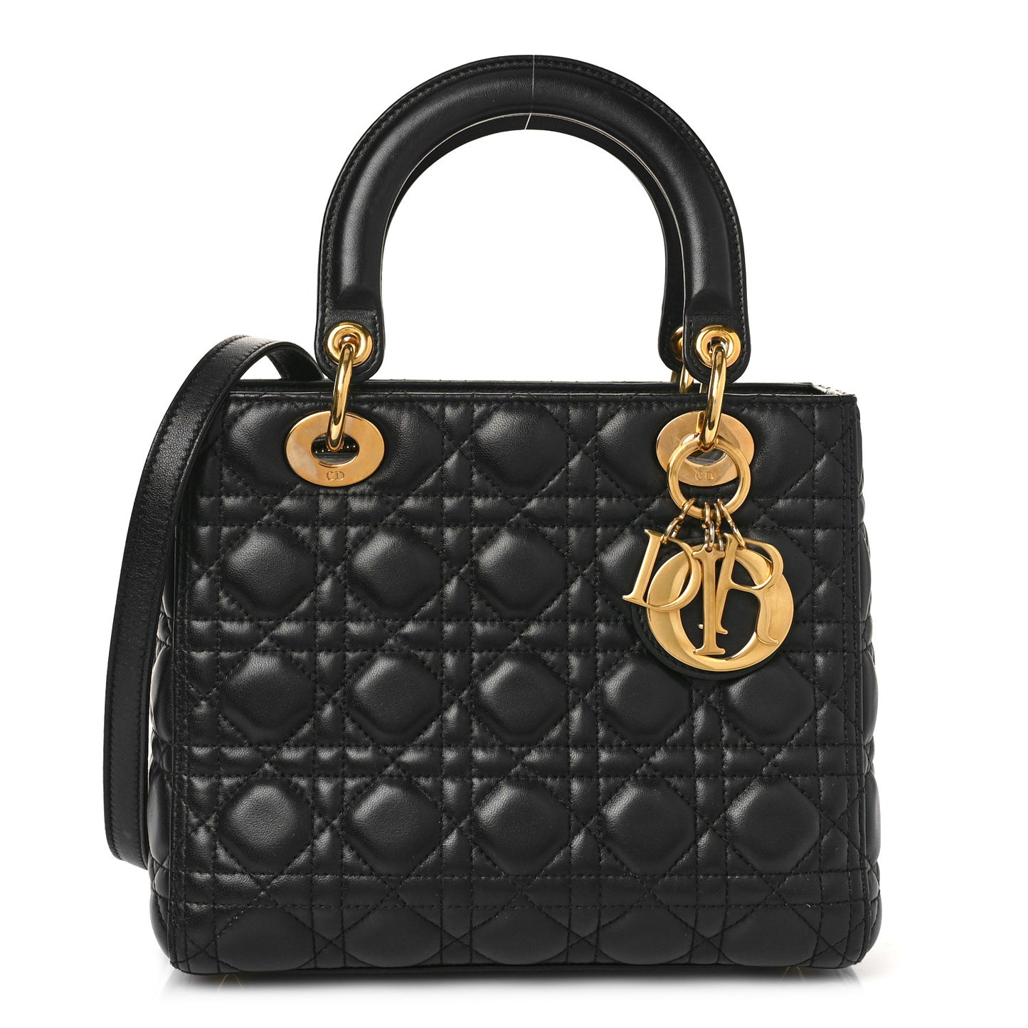Lambskin Cannage Medium Lady Dior Black
