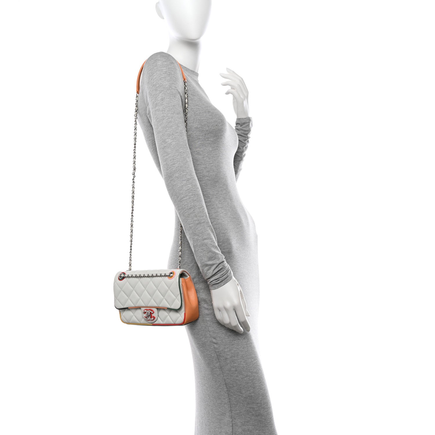 Chanel Lambskin Plexiglass Quilted Small Cuba Color Flap White Multicolor 2 of 10