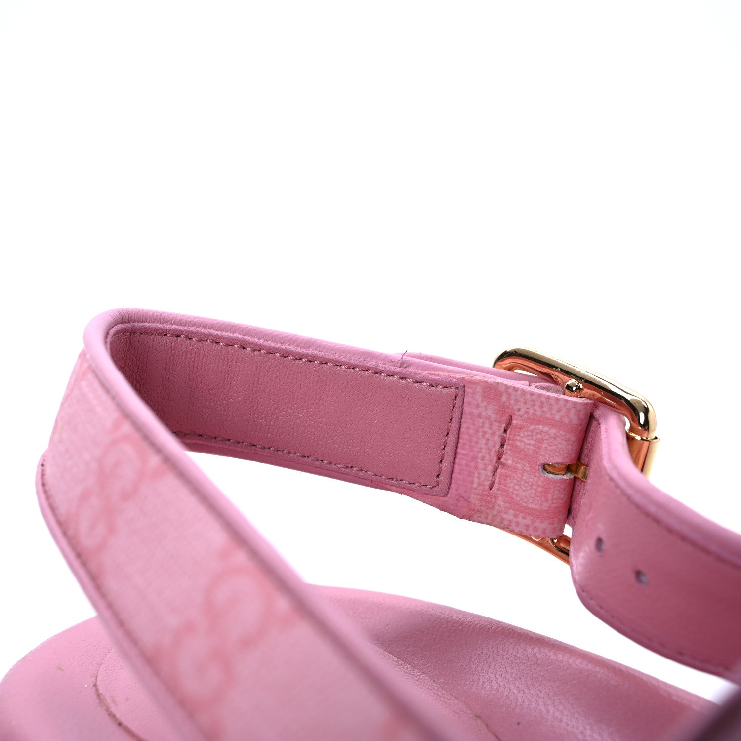 Gucci GG Supreme Monogram Granada Kid Angelina Platform 35mm Slingback Sandals 39 Cotton Candy Dark Cotton Candy Wild Rose 12 of 13