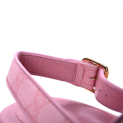 Gucci GG Supreme Monogram Granada Kid Angelina Platform 35mm Slingback Sandals 39 Cotton Candy Dark Cotton Candy Wild Rose 12 of 13