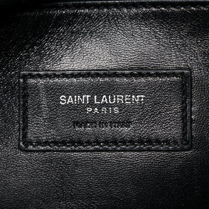 Saint Laurent Sheepskin Medium West Hollywood Monogram Fold-Over Bag Grey 5 of 9