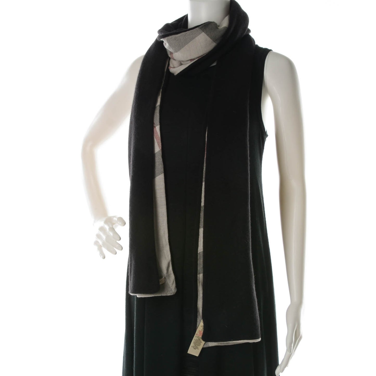 Cashmere Nova Check Scarf Black
