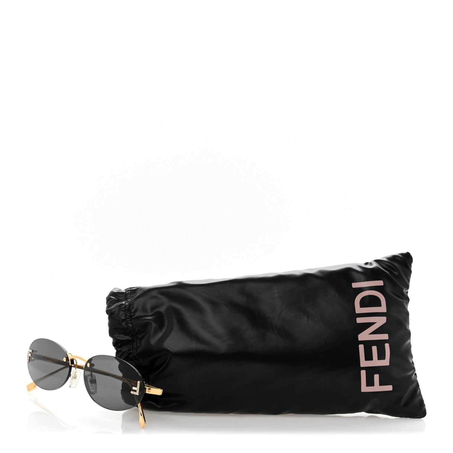 Fendi Metal Crystal Fendi First Fashion Show Oval Sunglasses FE4075US Gold Grey 8 of 8