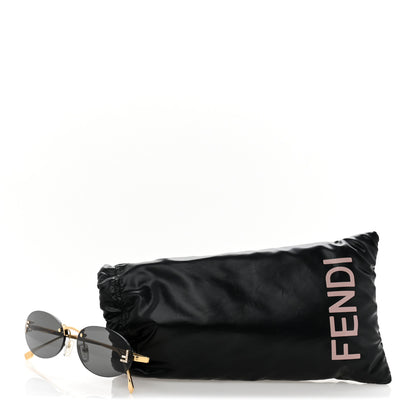 Fendi Metal Crystal Fendi First Fashion Show Oval Sunglasses FE4075US Gold Grey 8 of 8