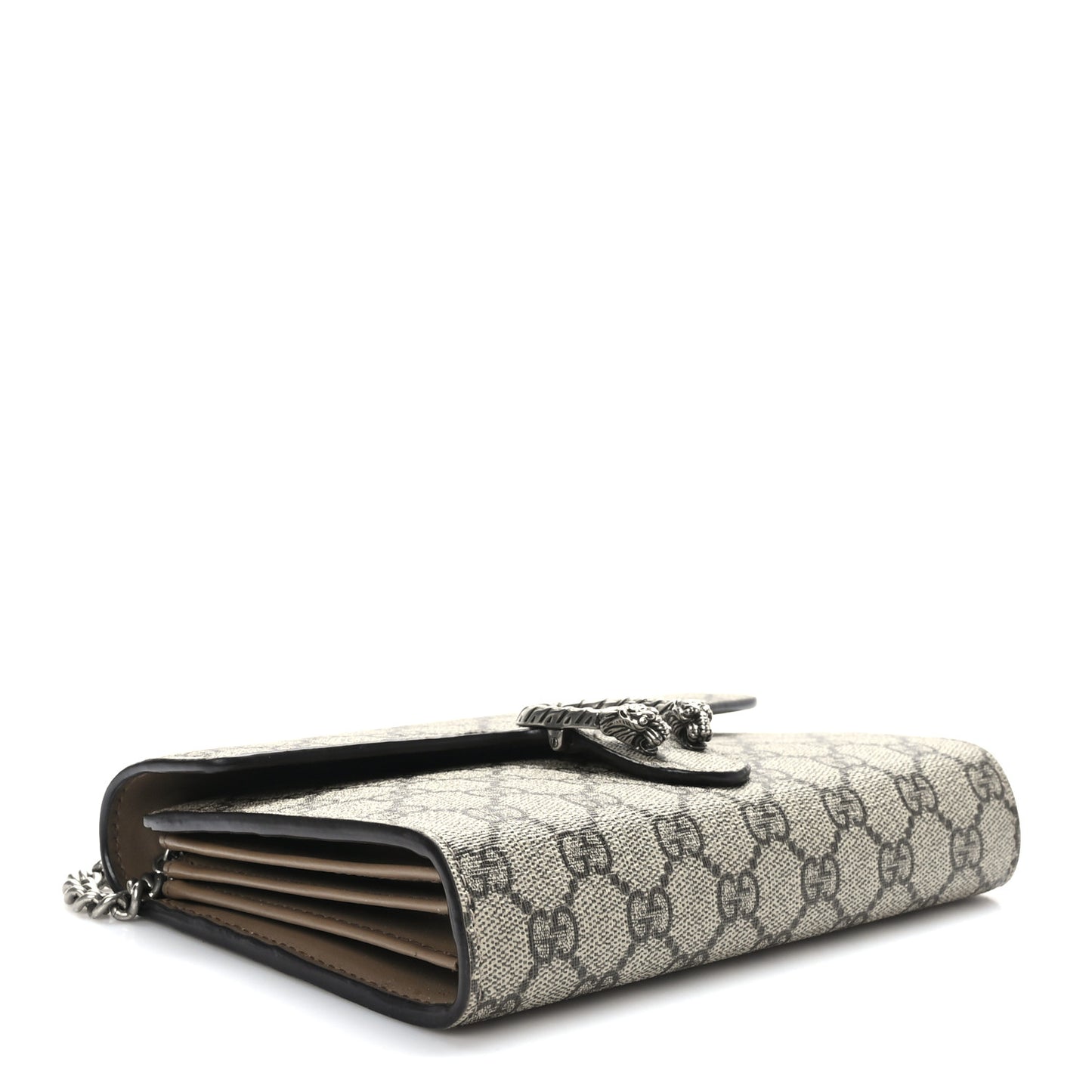 GG Supreme Monogram Mini Dionysus Chain Wallet Beige Taupe