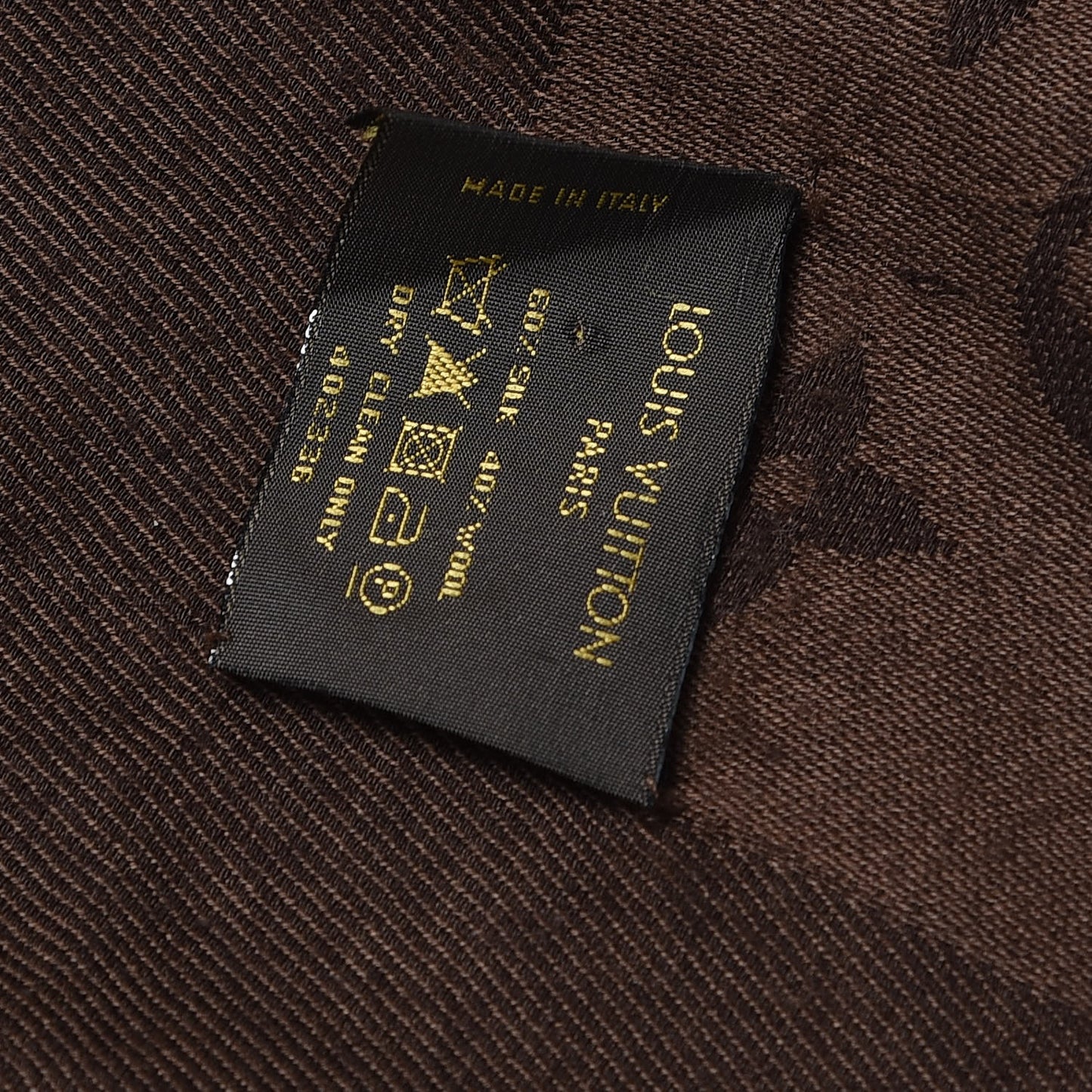 Silk Lurex Wool Monogram Shine Shawl Brown