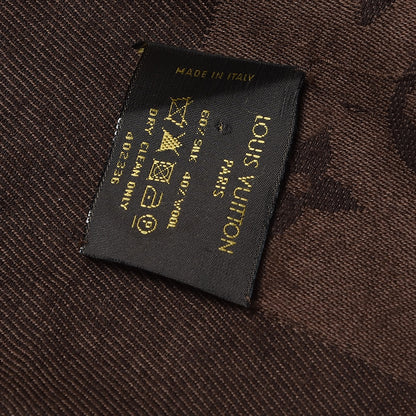 Louis Vuitton Silk Lurex Wool Monogram Shine Shawl Brown 3 of 7
