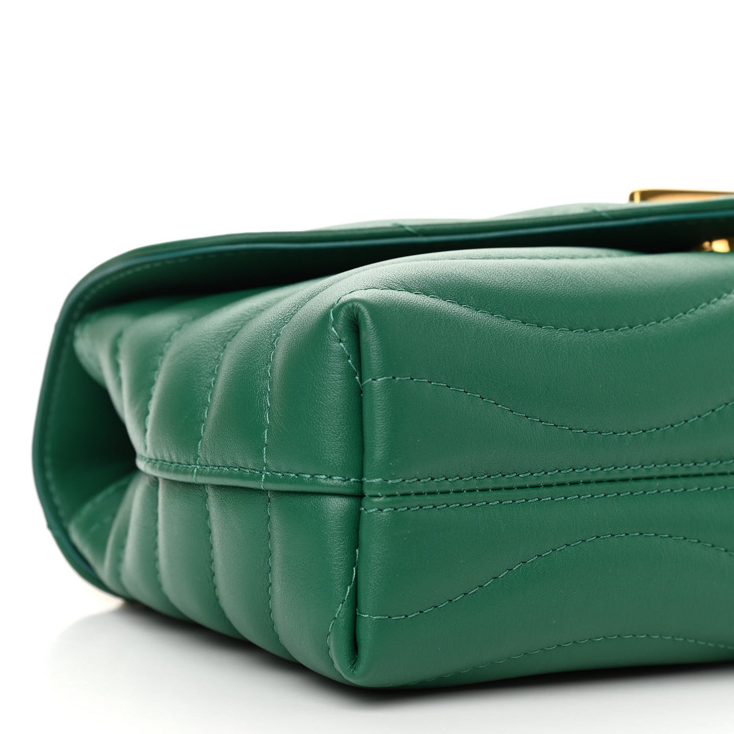 Calfskin New Wave Chain Bag MM NM Emerald