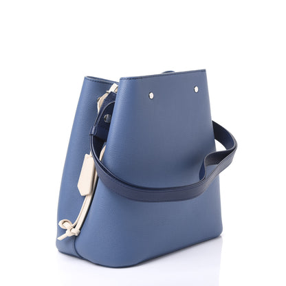 Louis Vuitton Calfskin Lockme Bucket Blue Jean 2 of 10