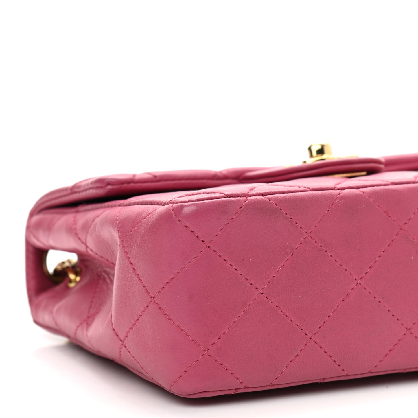 Lambskin Quilted Mini Square Flap Bag Pink