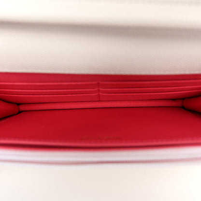 Chanel Caviar Quilted Perforated Metal CC Wallet On Chain WOC White 5 of 12