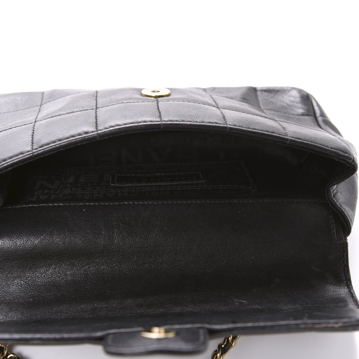 Lambskin Quilted Mini Chocolate Bar Camellia Flap Black