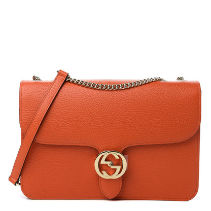 Gucci Dollar Calfskin Interlocking G Shoulder Bag Sun Orange 1 of 11