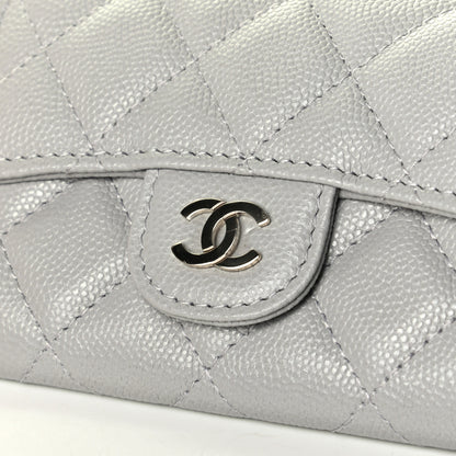 Chanel Caviar Quilted Flap Card Holder Wallet Grey 5 of 6
