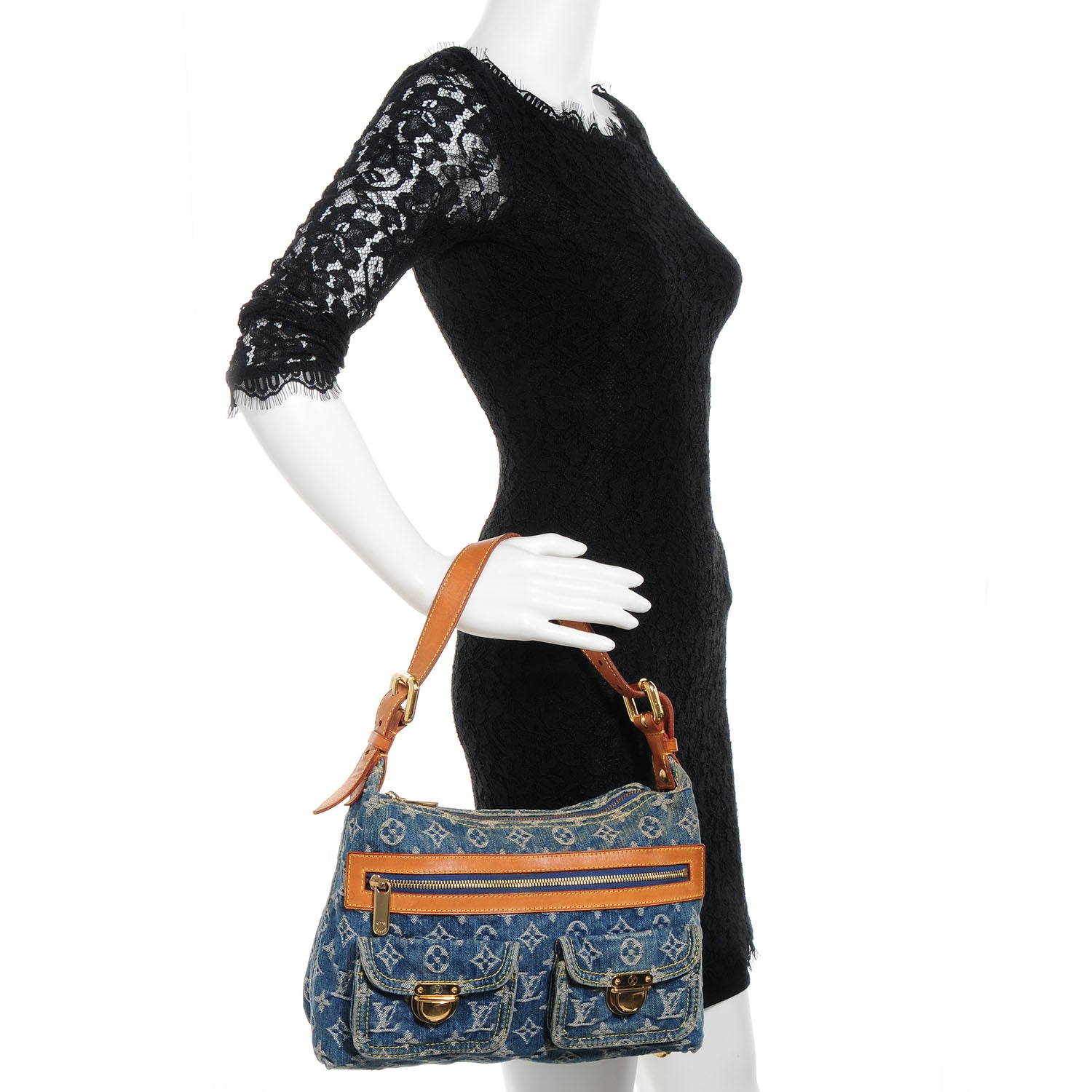 Louis Vuitton Monogram Denim Baggy PM Blue 2 of 7