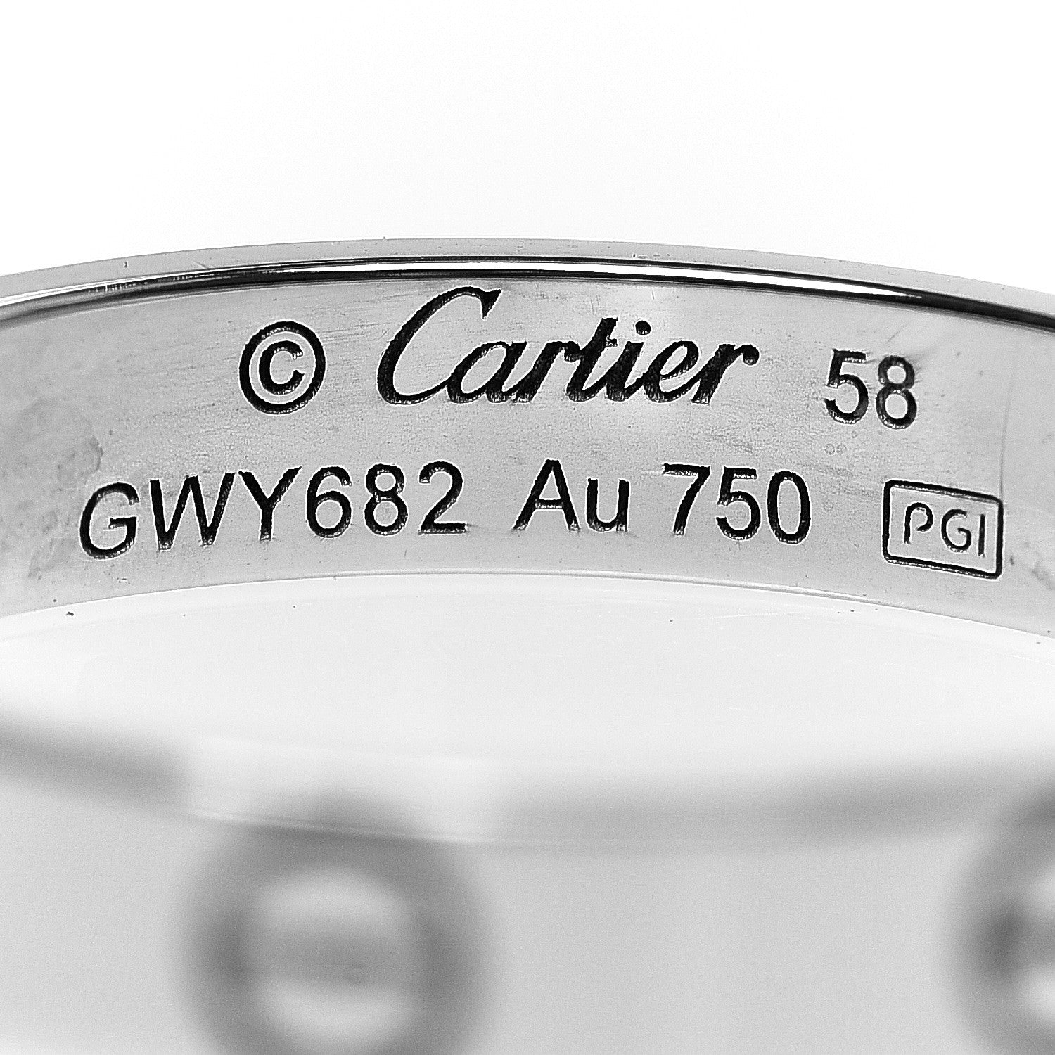 Cartier 18K White Gold 3.5mm LOVE Wedding Band Ring 58 8.25 3 of 3