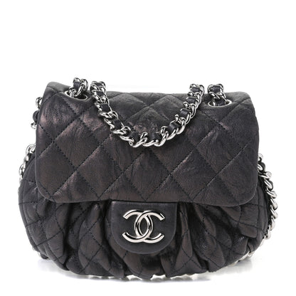 Chanel Washed Lambskin Quilted Mini Chain Around Flap Black 1 of 5