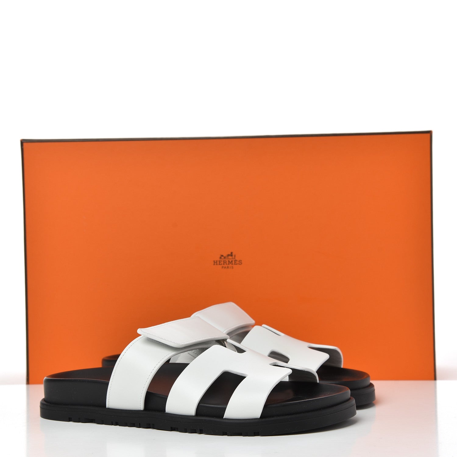 Hermes Calfskin Womens Chypre Sandals 36 White 9 of 9