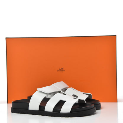 Hermes Calfskin Womens Chypre Sandals 36 White 9 of 9
