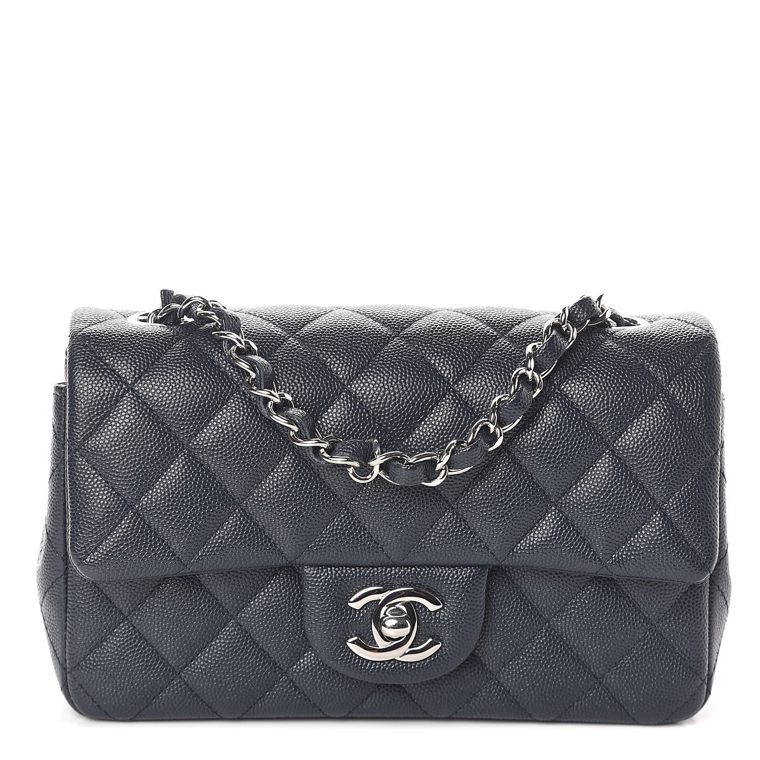 Chanel Caviar Quilted Mini Rectangular Flap Navy 1 of 11