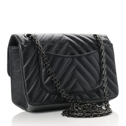 Chanel Aged Calfskin Chevron Quilted 2.55 Reissue Mini Flap So Black 3 of 12