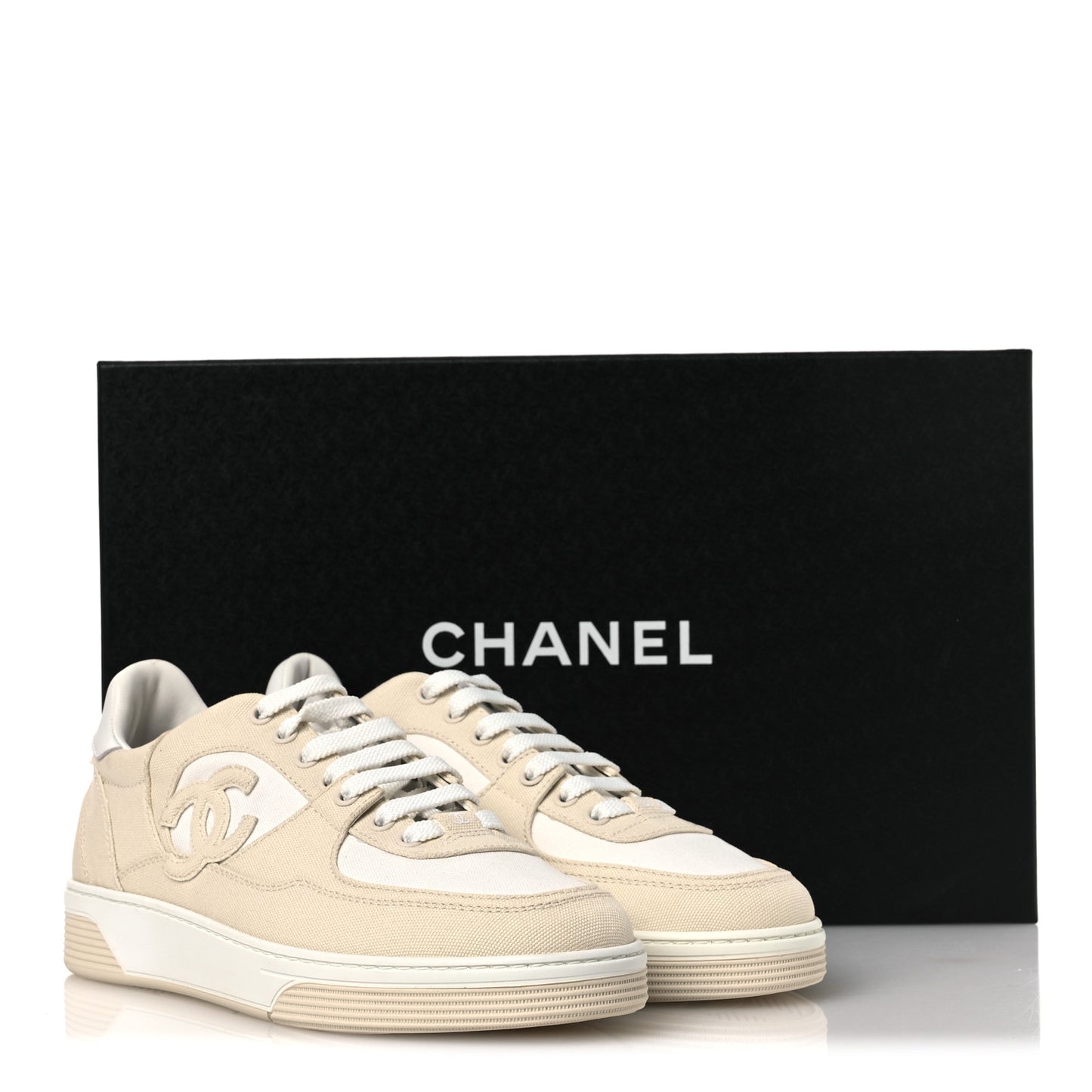 Cotton Sneakers 40 Light Beige White