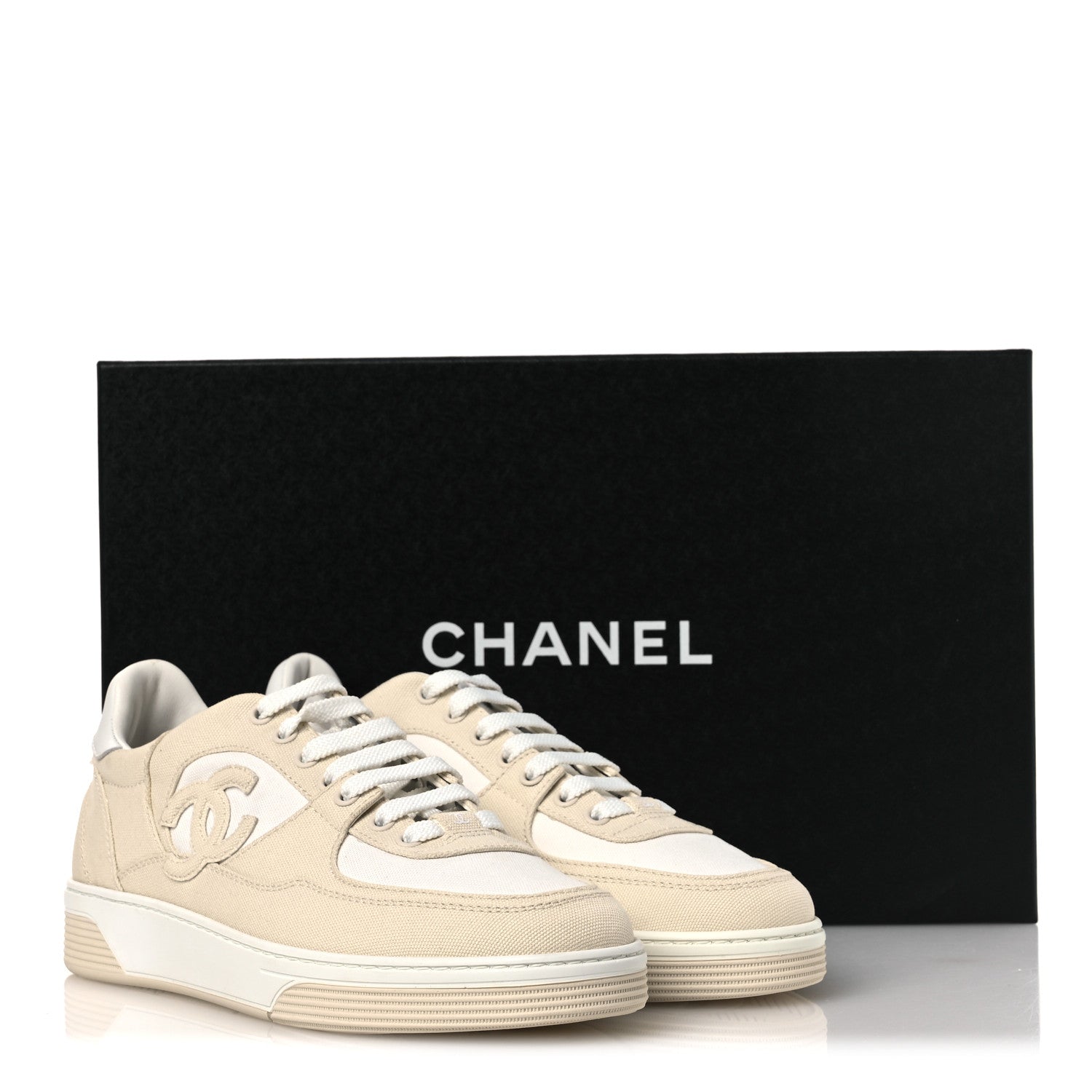 Chanel Cotton Sneakers 40 Light Beige White 11 of 11