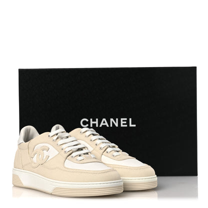 Chanel Cotton Sneakers 40 Light Beige White 11 of 11