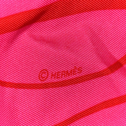 Hermes Silk Faune Lettree Scarf 90 Rose Indien Rouge Jaune Vif 4 of 4