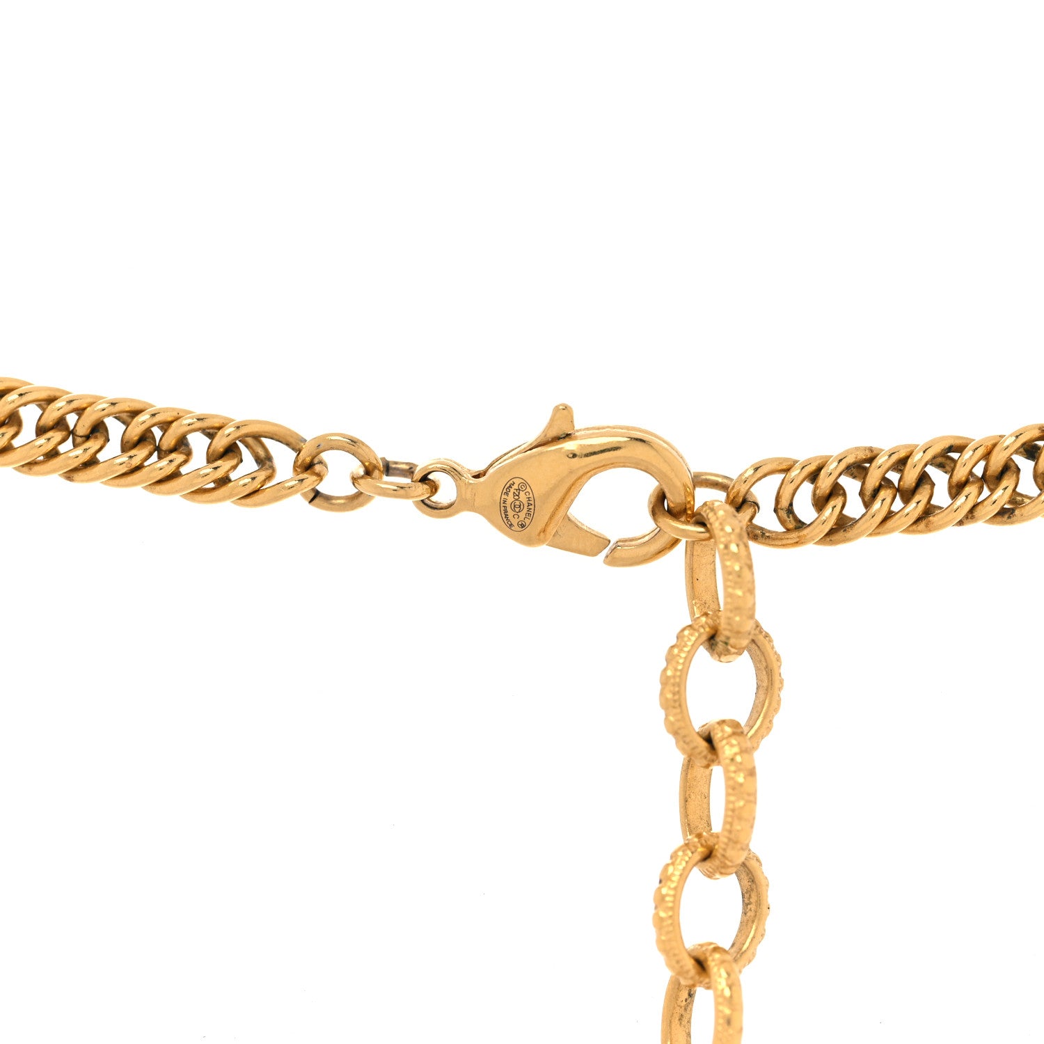 Chanel ID Dog Tag Charm Necklace Gold 7 of 8