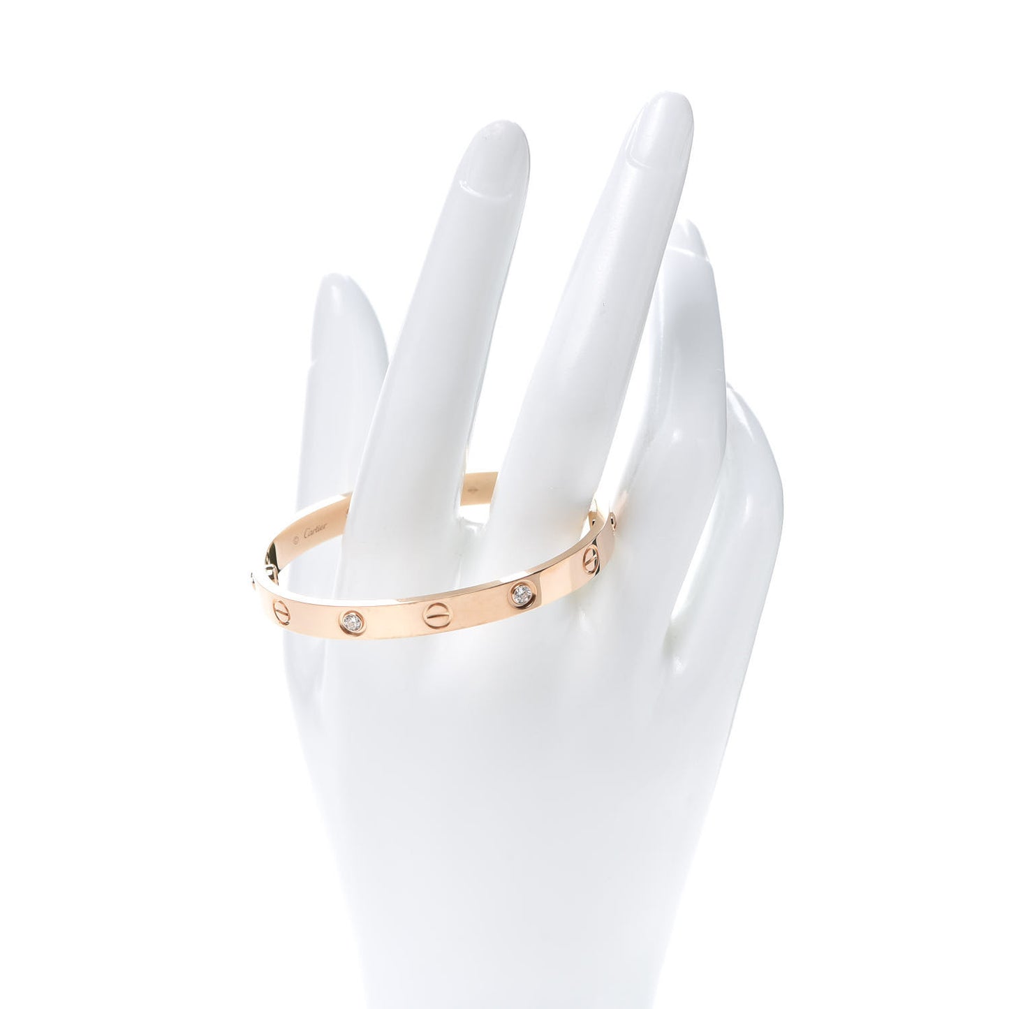 18K Pink Gold 4 Diamond LOVE Bracelet 16