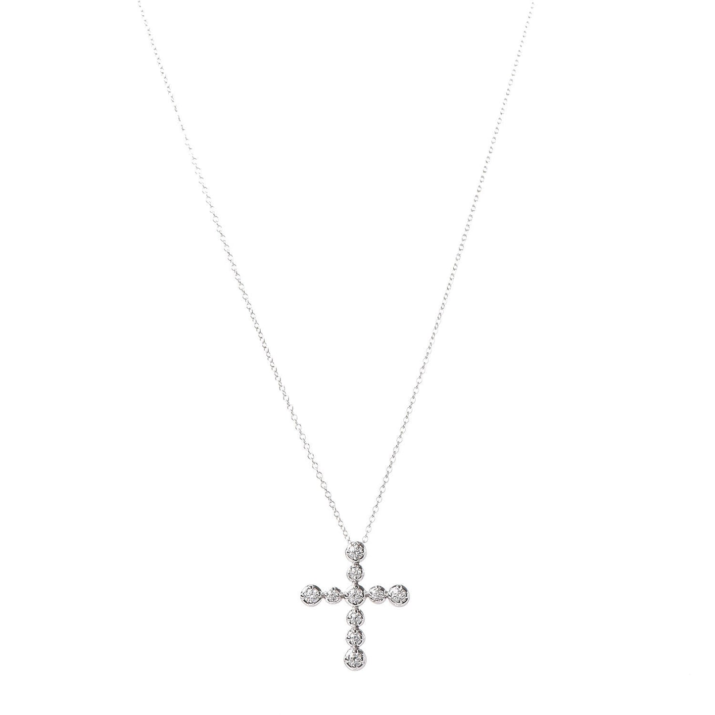 18K White Gold Diamond Paloma Picasso Tenderness Cross Pendant Necklace