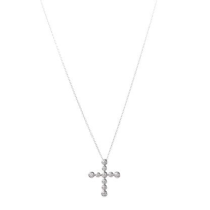Tiffany 18K White Gold Diamond Paloma Picasso Tenderness Cross Pendant Necklace 1 of 6