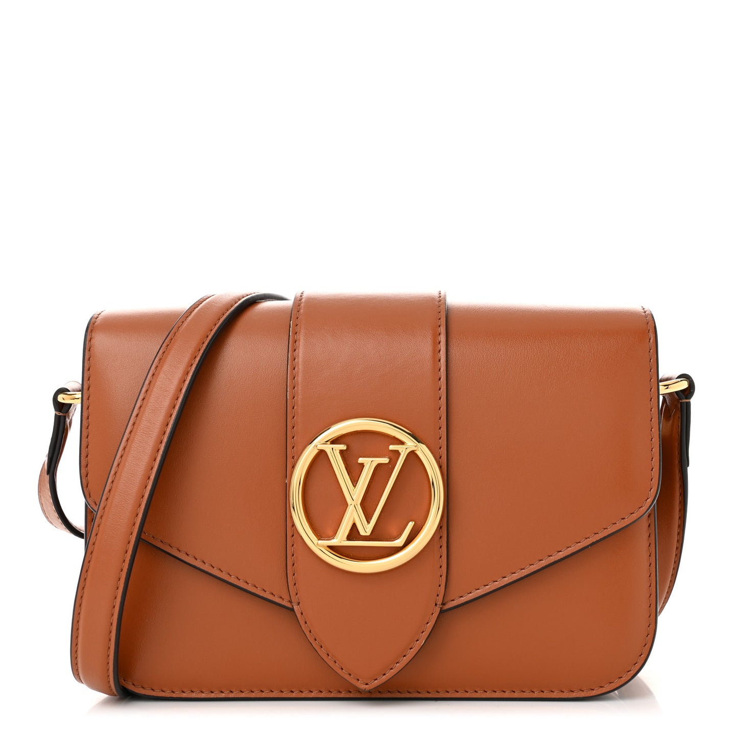 Smooth Calfskin LV Pont 9 Golden Siena