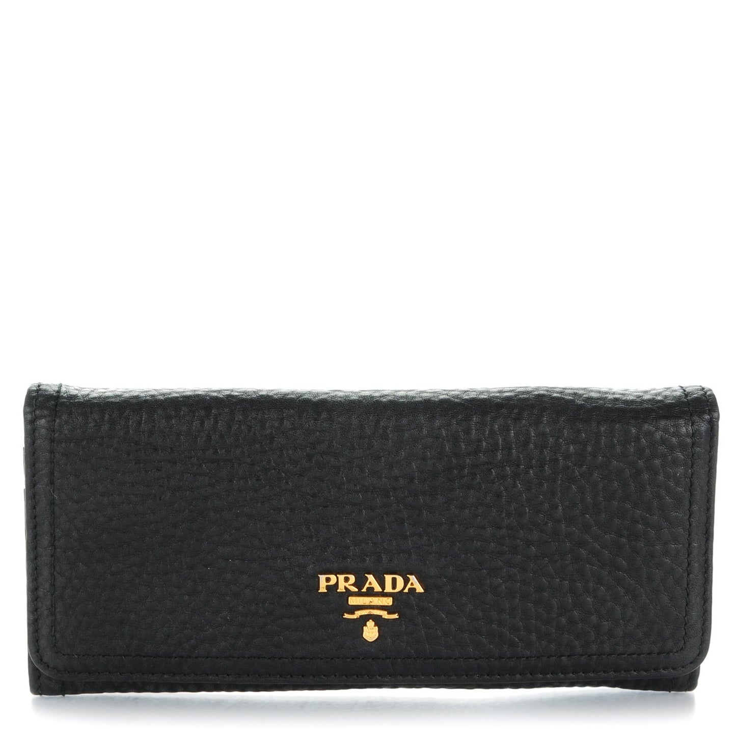 Vitello Daino Continental Flap Wallet Nero Black