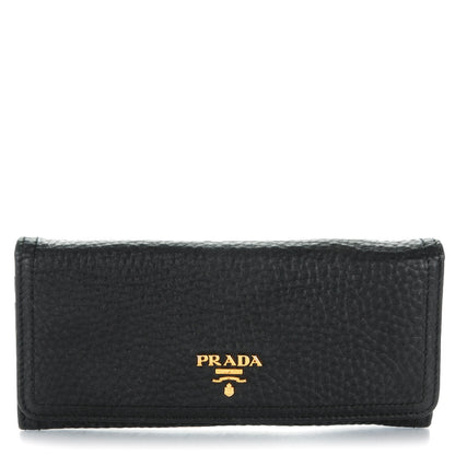 Prada Vitello Daino Continental Flap Wallet Nero Black 1 of 8