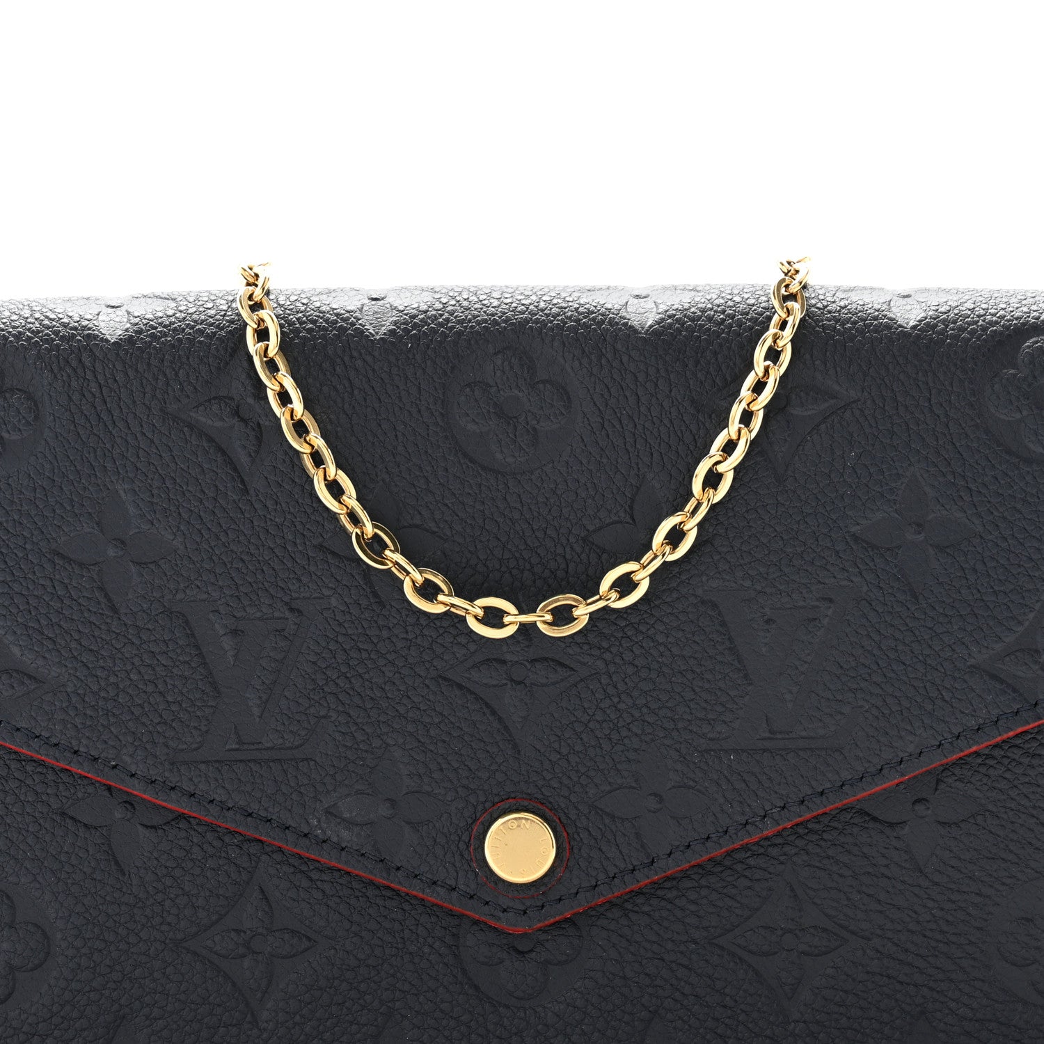 Louis Vuitton Empreinte Pochette Felicie Chain Wallet Marine Rouge 8 of 11