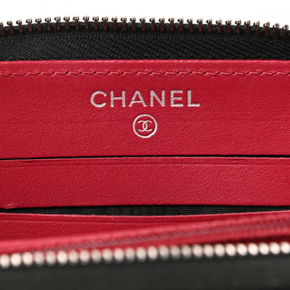 Chanel Aged Calfskin Quilted Small Gabrielle Zip Around Wallet Black 6 of 9