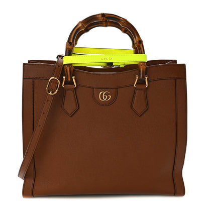 Gucci Wonka Grain Calfskin Medium Diana Tote Bag Cuir Yellow Fluo 1 of 9