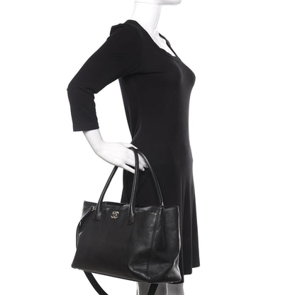 Chanel Calfskin Cerf Executive Shopper Tote Black 3 of 10