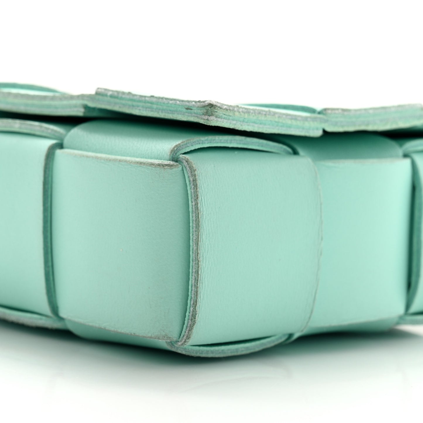 Lambskin Maxi Intrecciato Small Cassette Crossbody Bag Celadon