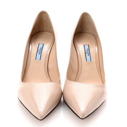 Prada Saffiano Patent Pumps 38.5 Cipria 2 of 8