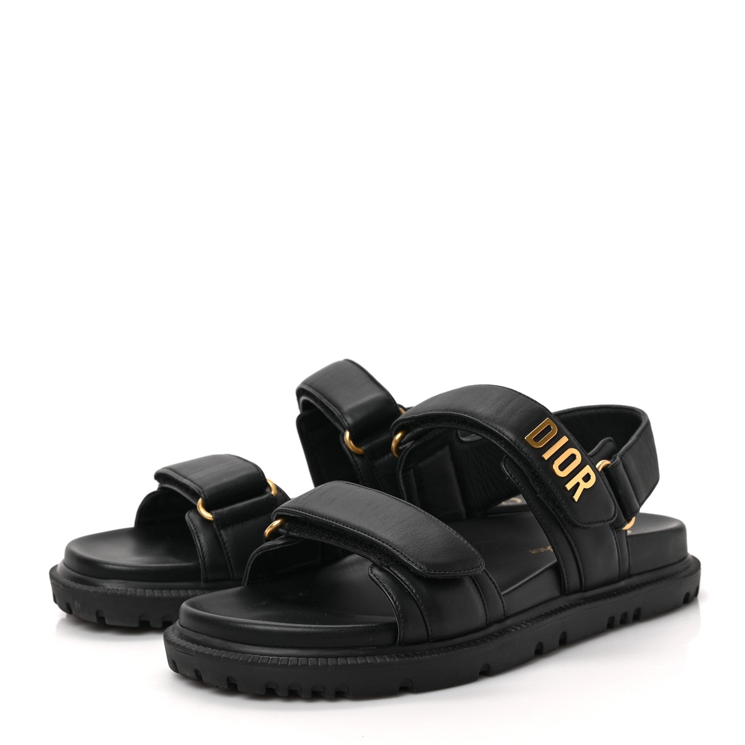 Christian Dior Lambskin Dioract 10mm Sandals 38 Black 3 of 9