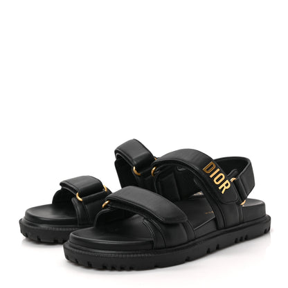 Christian Dior Lambskin Dioract 10mm Sandals 38 Black 3 of 9