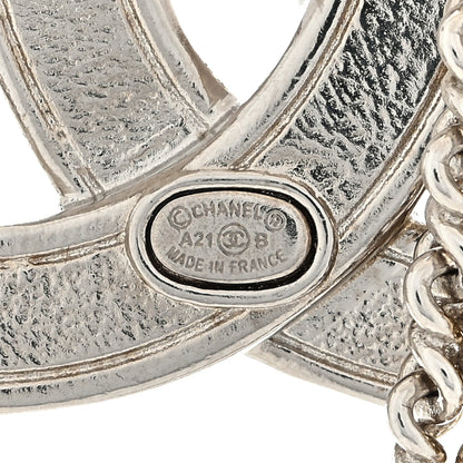 Chanel Crystal Multi Strand Chain CC Brooch Silver Gold 4 of 4