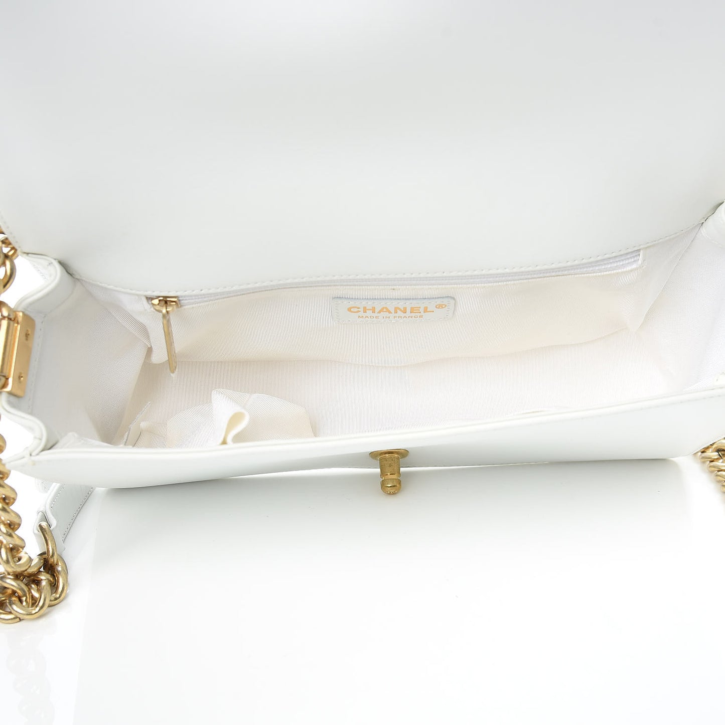 Sheepskin Braided New Medium Boy Reverso Flap White