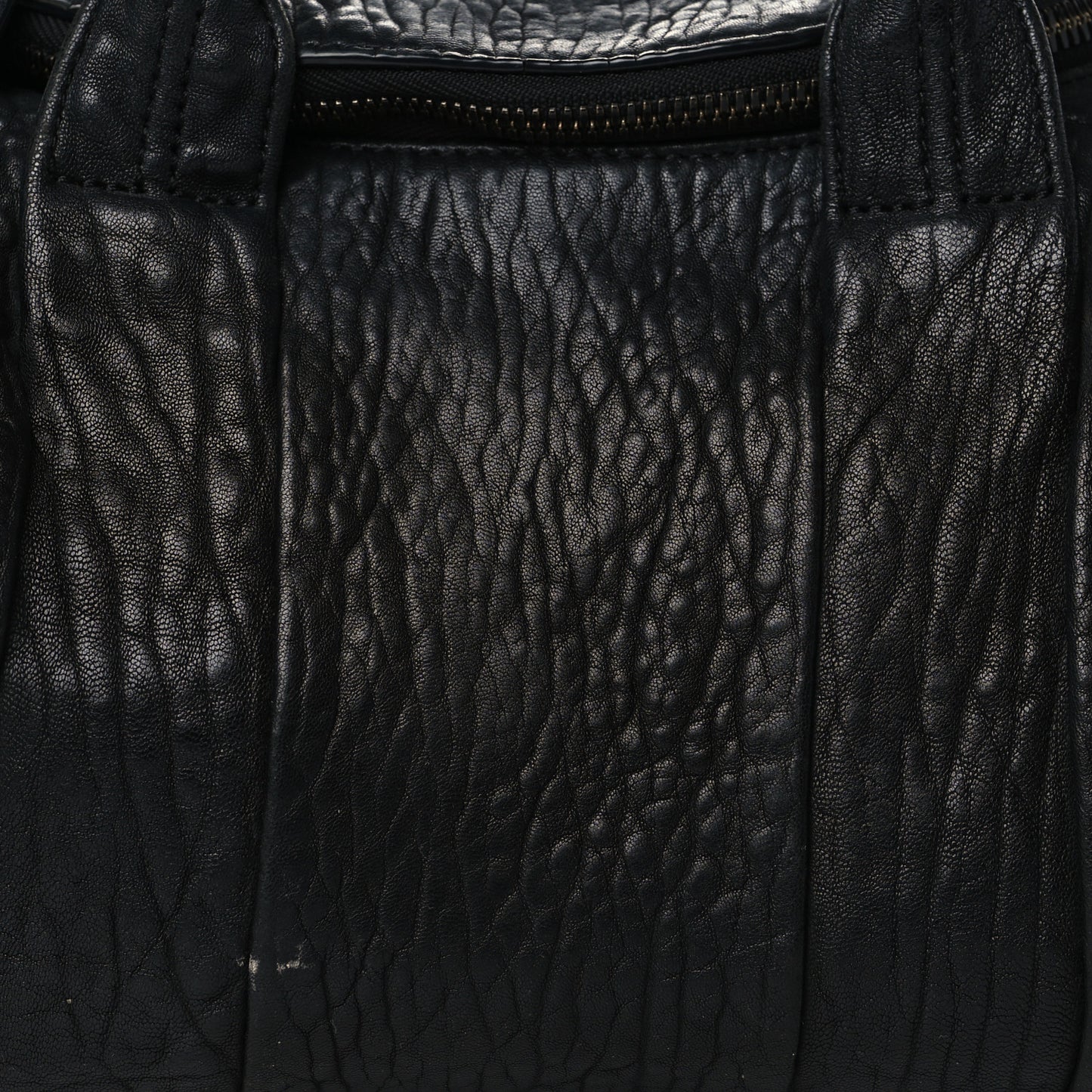 Pebbled Lambskin Rockie Black Iridescent Hardware