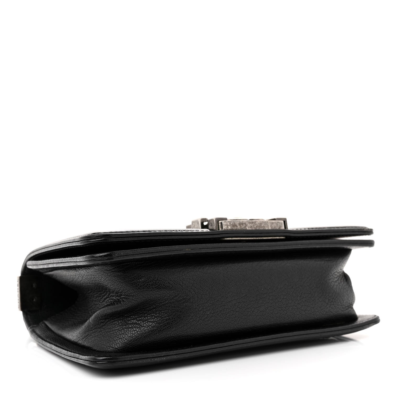 Chanel Goatskin Quilted Patent Small Duo Boy Flap Black Black 4 of 16