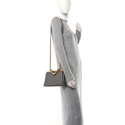 Chanel Lambskin Quilted Small Coco Lux Flap Grey 2 of 12