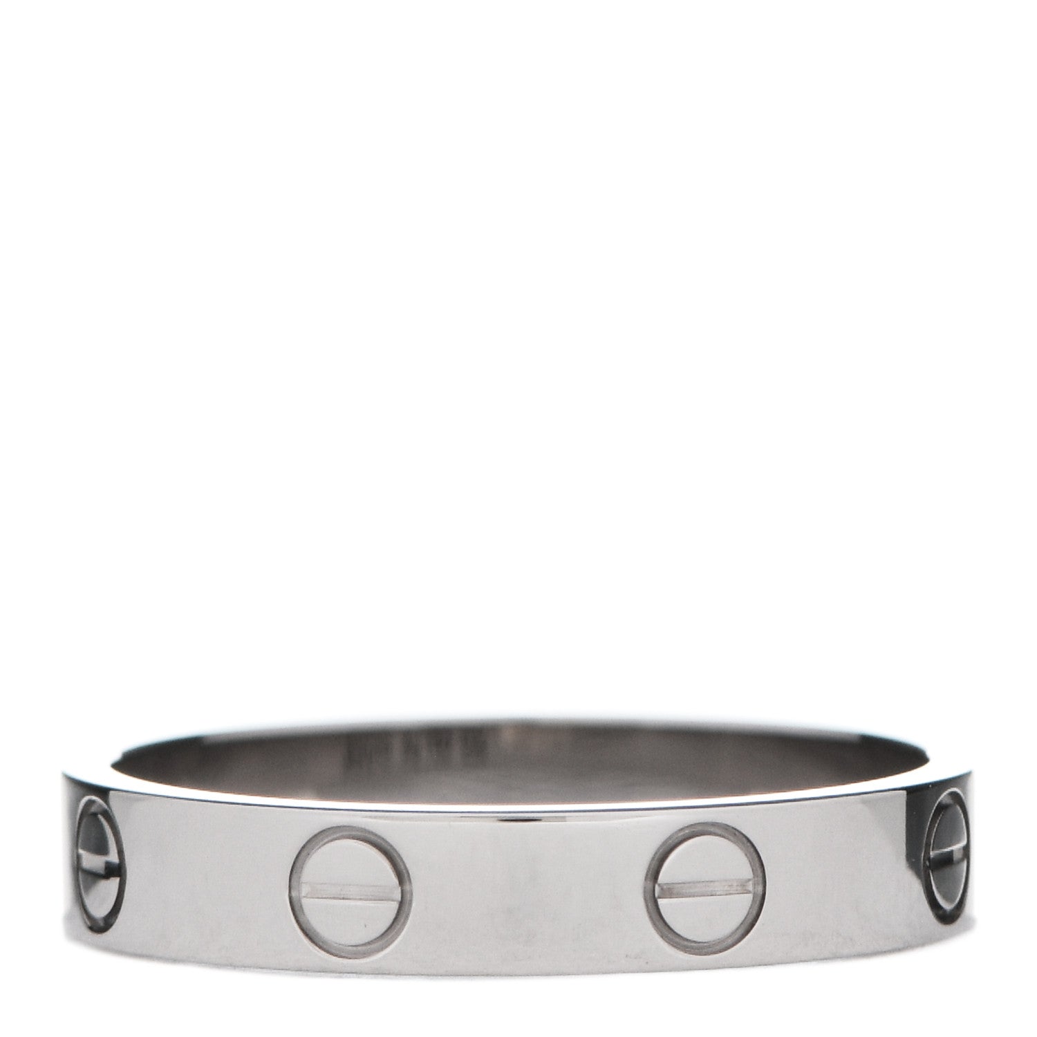 Cartier 18K White Gold 3.5mm LOVE Wedding Band Ring 56 7.5 3 of 7
